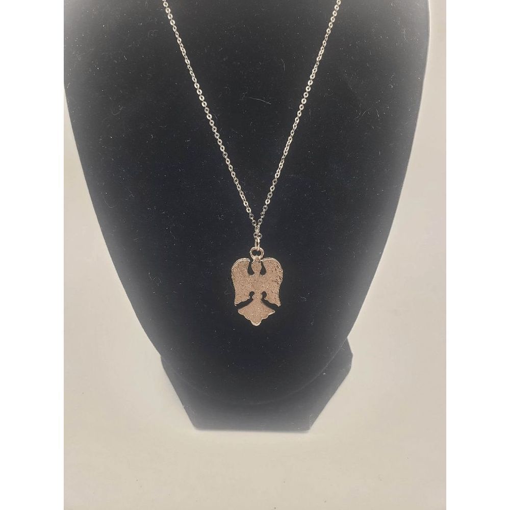 Native American Pewter Designed Necklace Thunderbird w/Turquoise in Center and R - Picture 3 of 5